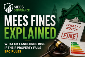 MEES fines explained UK landlords EPC penalties property compliance warning image.