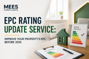 EPC rating update service for UK landlords to improve property EPC ratings before 2030 MEES compliance rules.