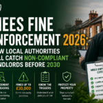 MEES fine enforcement 2026 guide showing local authority EPC checks, non-compliant landlords, and potential £30,000 penalties before 2030.