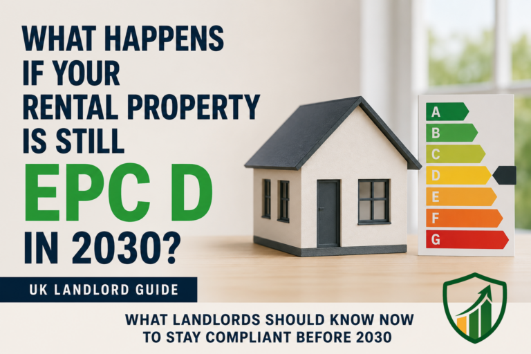 Rental property EPC D in 2030 UK landlord guide with EPC rating chart and model house