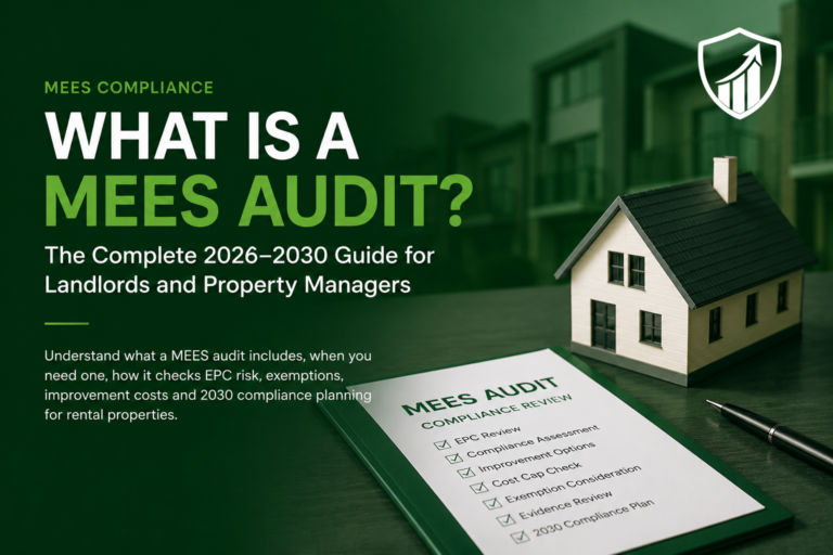 What is a MEES audit landlord compliance guide 2026 to 2030 with EPC risk checklist and property audit plan